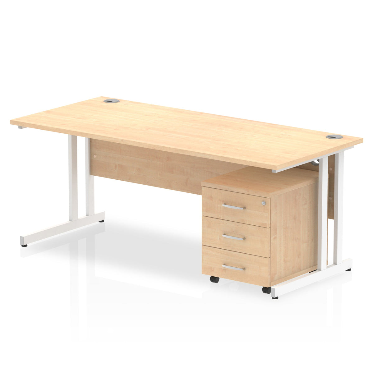 ID Workplace Cantilever Desk with Mobile Pedestal - Industrious Decor