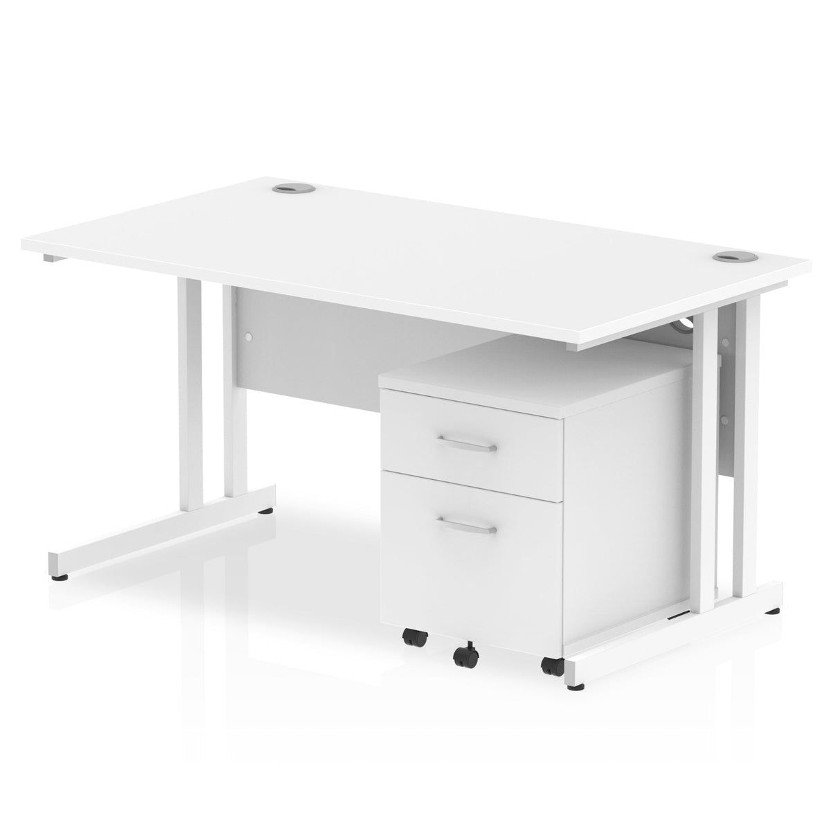 ID Workplace Cantilever Desk with Mobile Pedestal - Industrious Decor