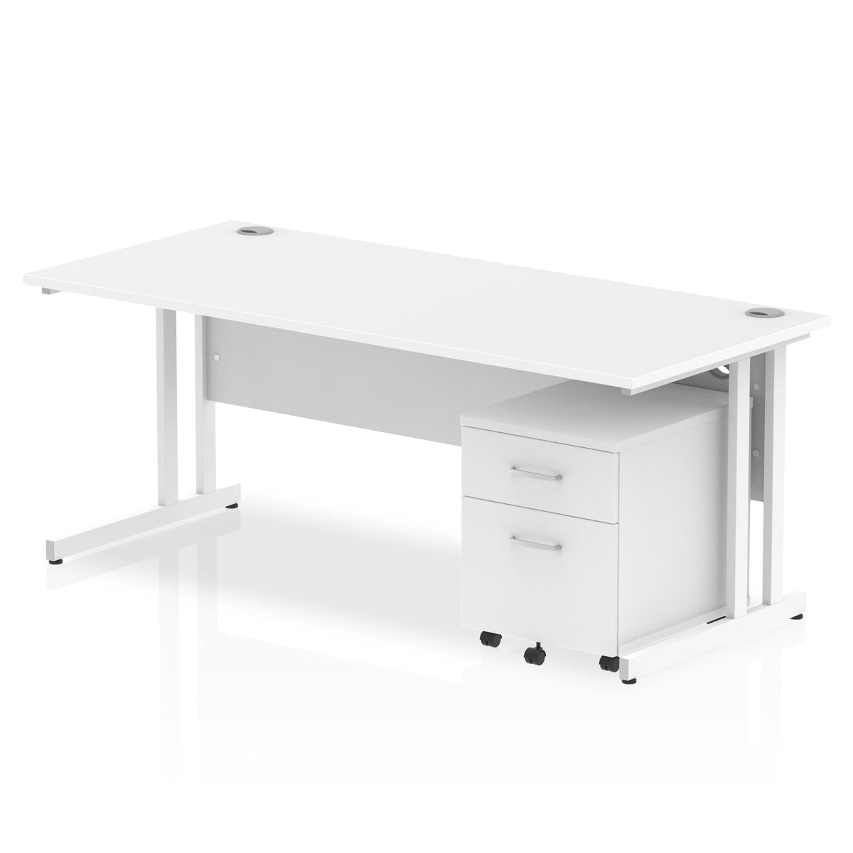 ID Workplace Cantilever Desk with Mobile Pedestal - Industrious Decor