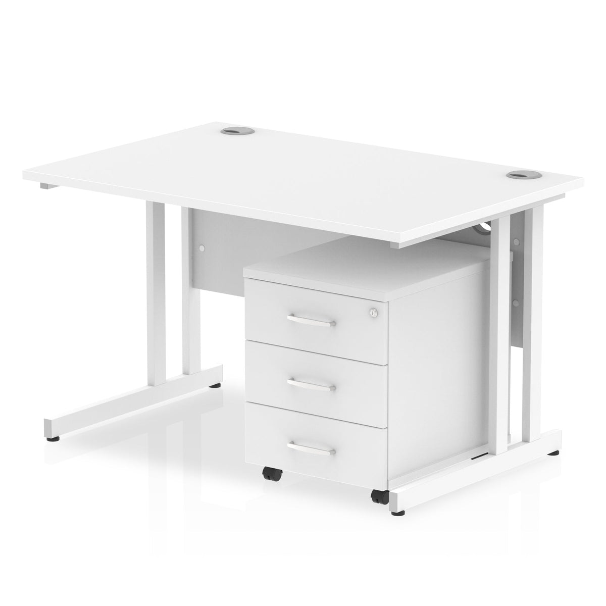 ID Workplace Cantilever Desk with Mobile Pedestal - Industrious Decor