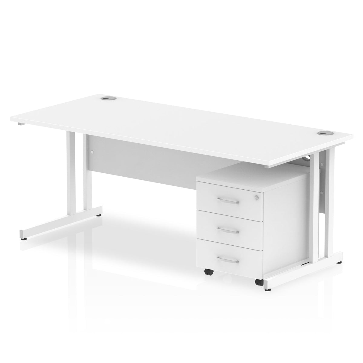 ID Workplace Cantilever Desk with Mobile Pedestal - Industrious Decor