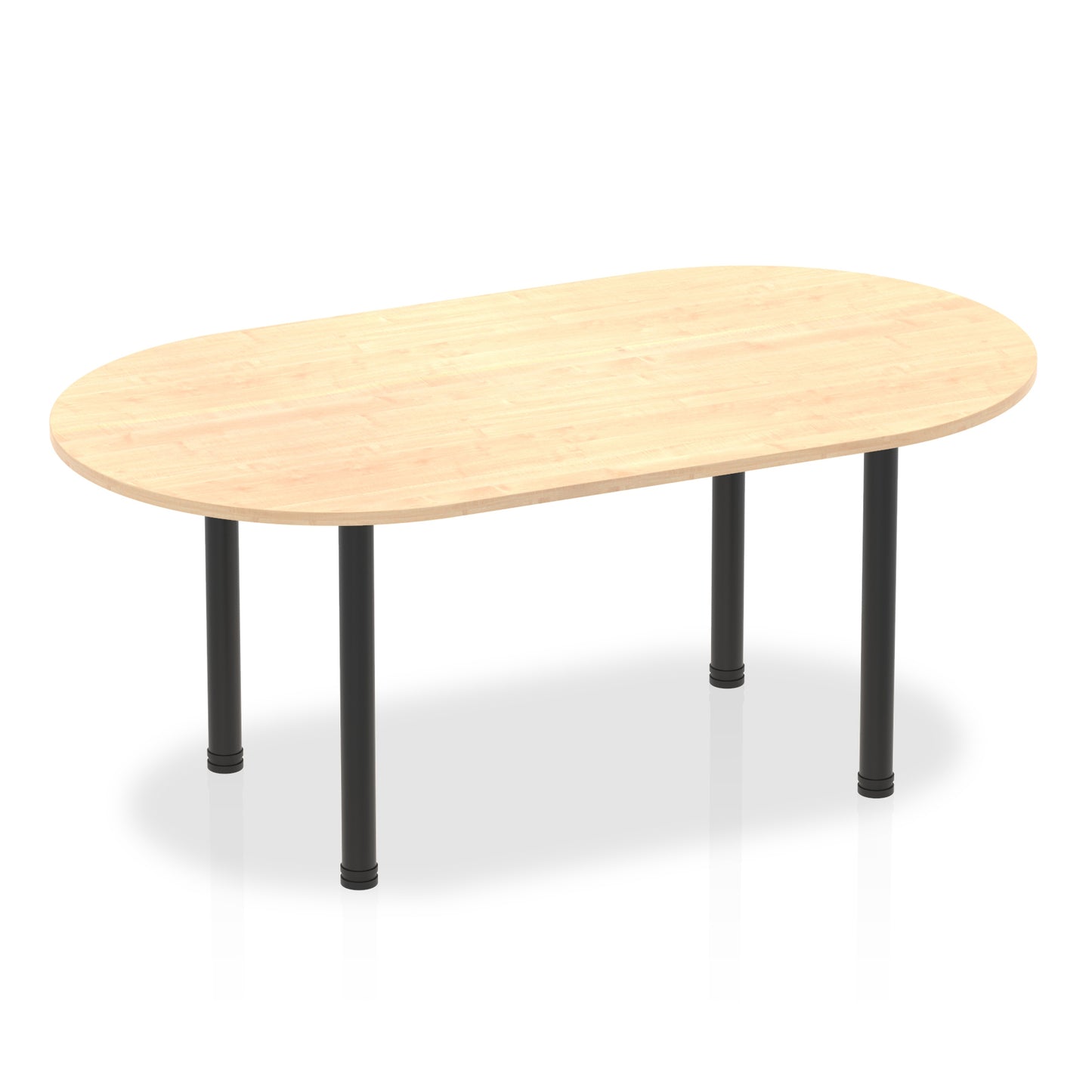 Impulse Boardroom Table With Post Leg Maple 1800 Black - Industrious Decor