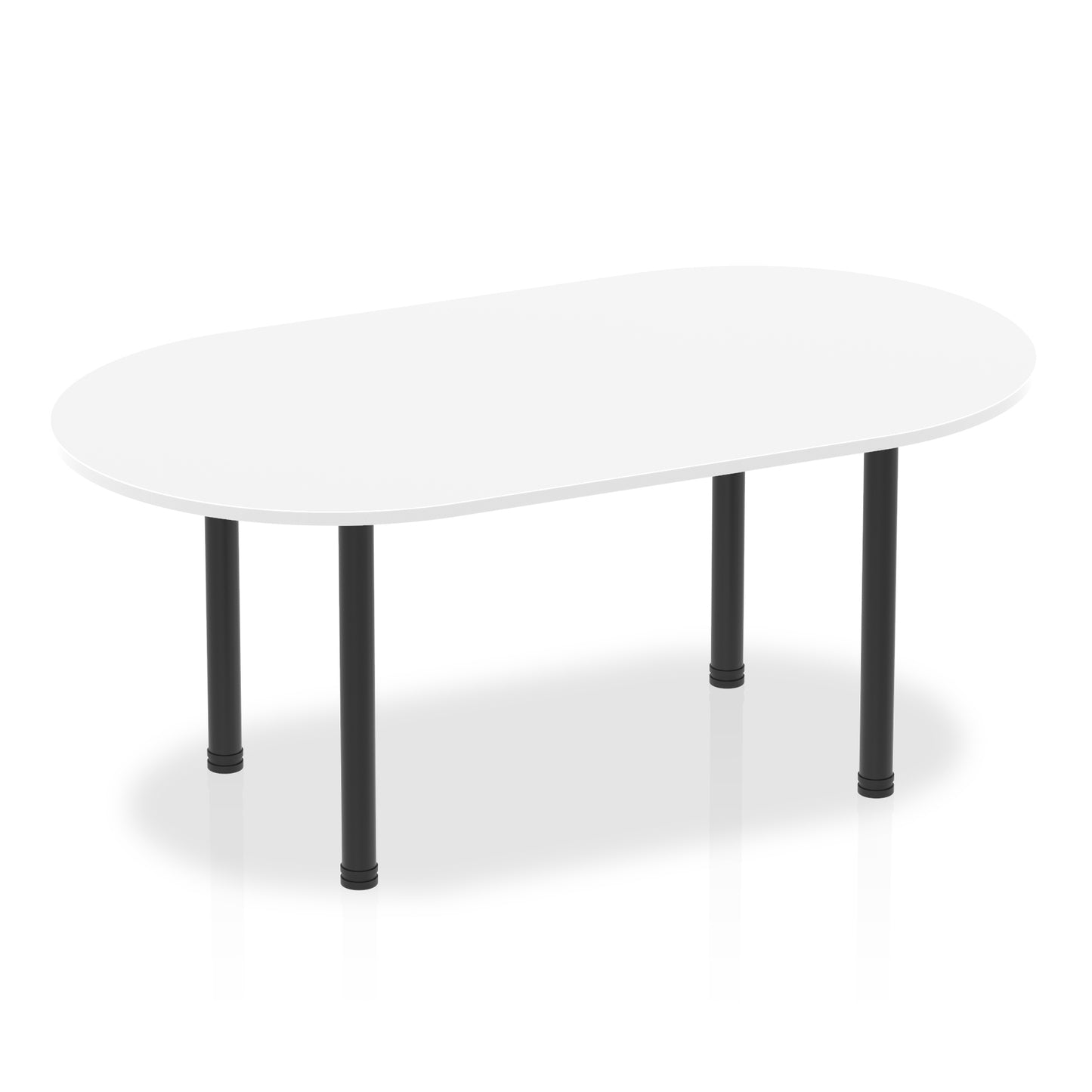 Impulse Boardroom Table With Post Leg White 1800 Black - Industrious Decor