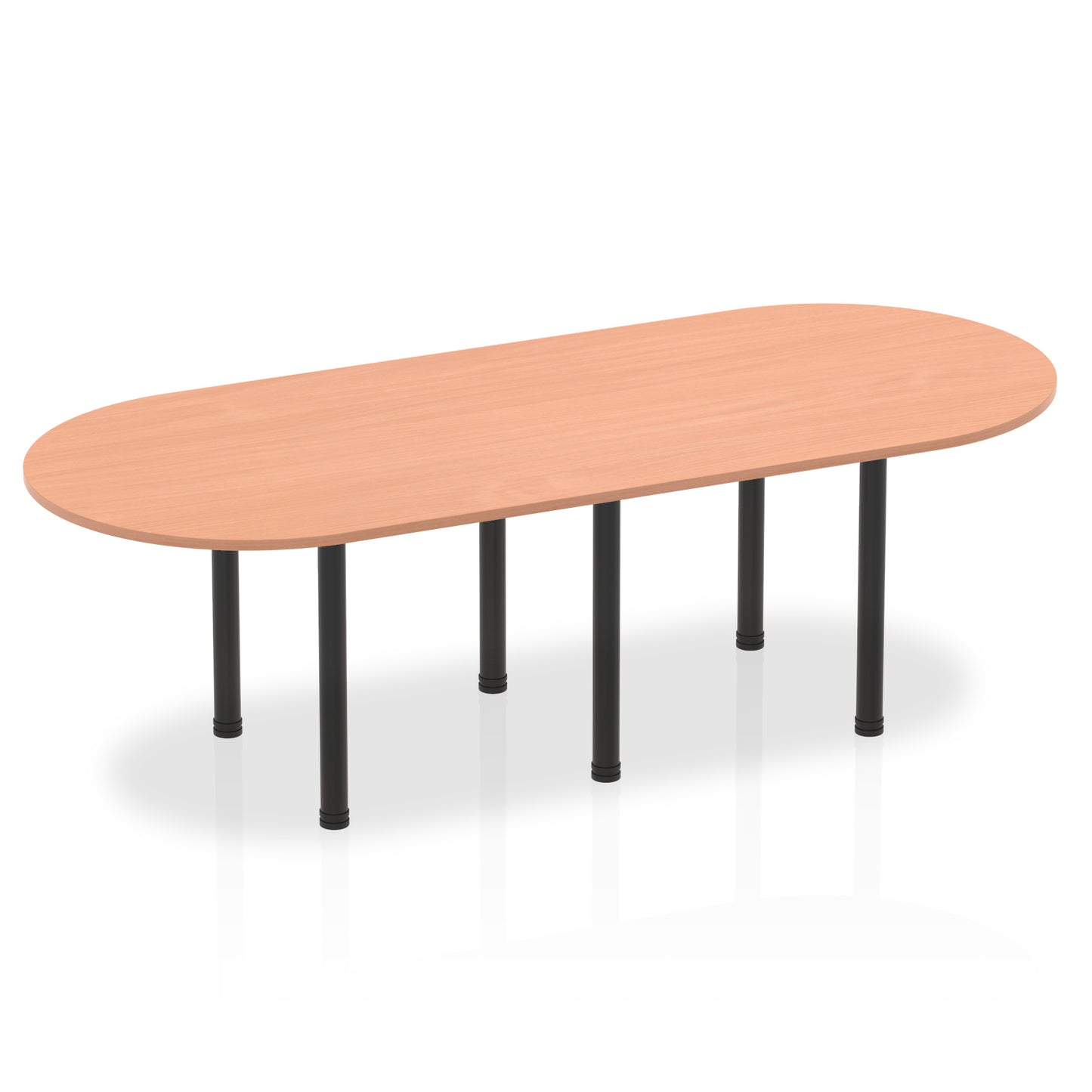 Impulse Boardroom Table With Post Leg Beech 2400 Black - Industrious Decor