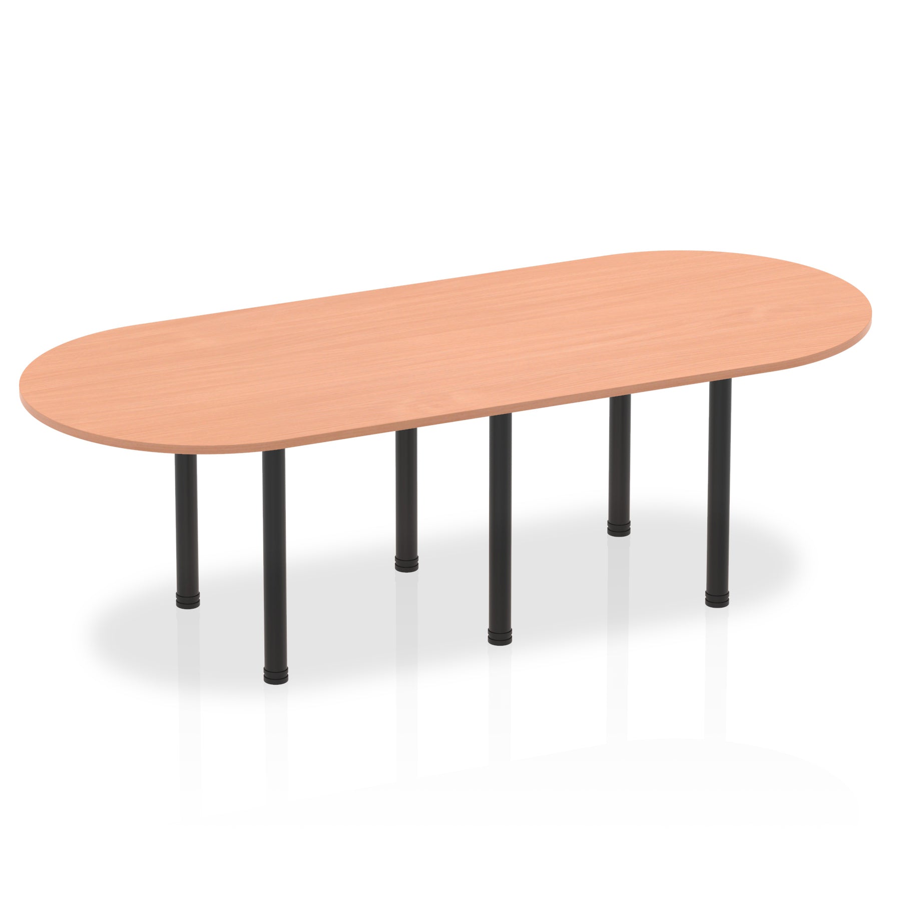 Impulse Boardroom Table With Post Leg Beech 2400 Black - Industrious Decor