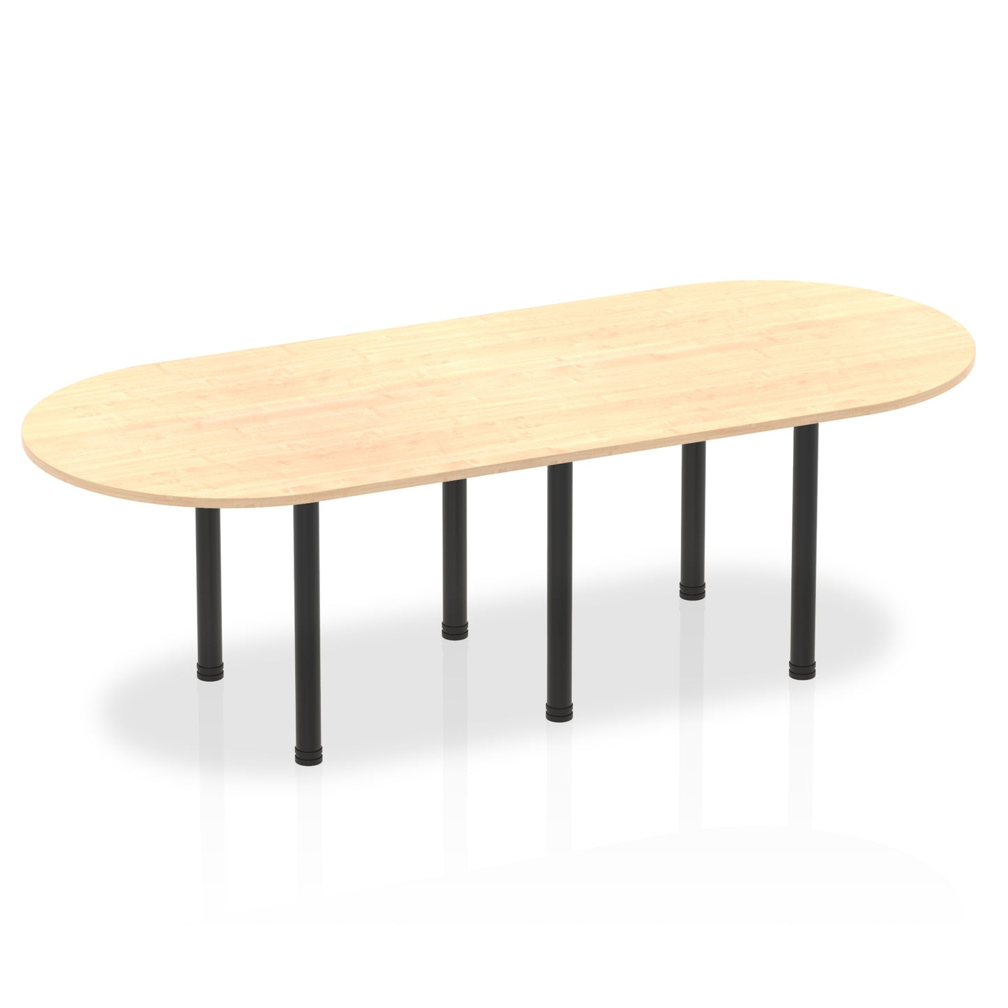 Impulse Boardroom Table With Post Leg Maple 2400 Black - Industrious Decor