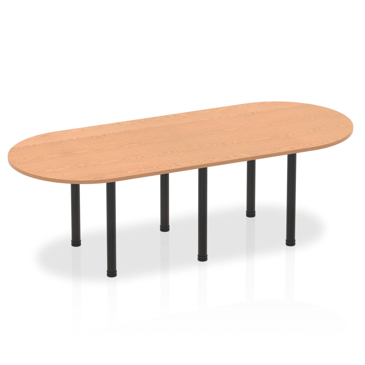 Impulse Boardroom Table With Post Leg Oak 2400 Black - Industrious Decor