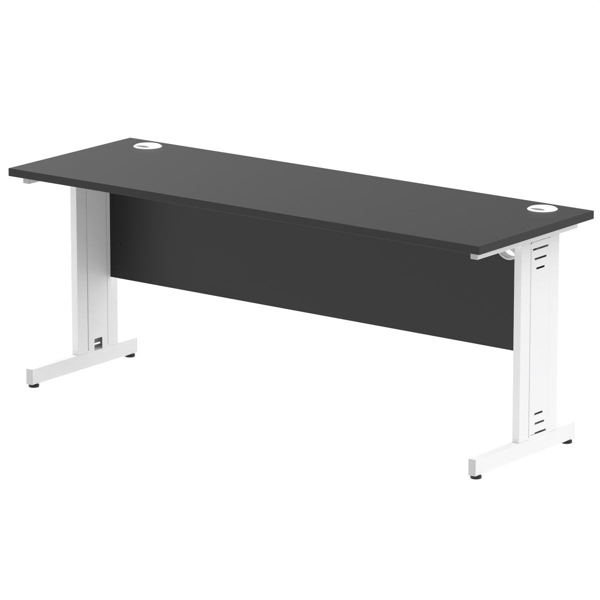 ID Workplace Slimline Cable Managed Desk – 1800mm Black White - Industrious Decor