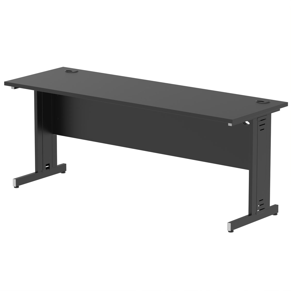 ID Workplace Slimline Cable Managed Desk – 1800mm Black Black - Industrious Decor