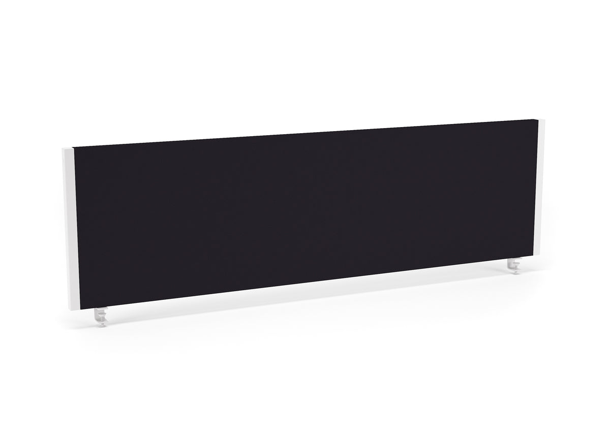 Bramwell Straight Desk Privacy Screen – 400mm High 1400 Black White - Industrious Decor