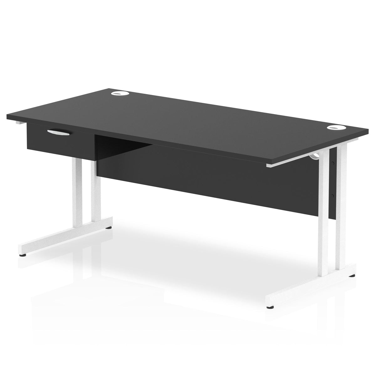 ID Workplace Cantilever Desk with Single Drawer Black White - Industrious Decor