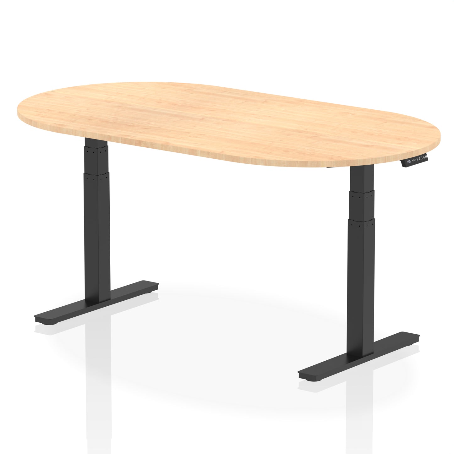 Impulse Height Adjustable Boardroom Table Maple 1800 Black - Industrious Decor