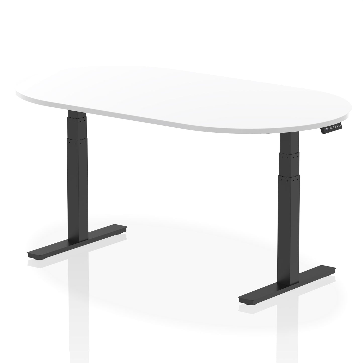 Impulse Height Adjustable Boardroom Table White 1800 Black - Industrious Decor