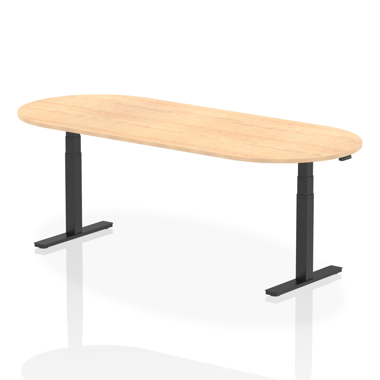 Impulse Height Adjustable Boardroom Table Maple 2400 Black - Industrious Decor