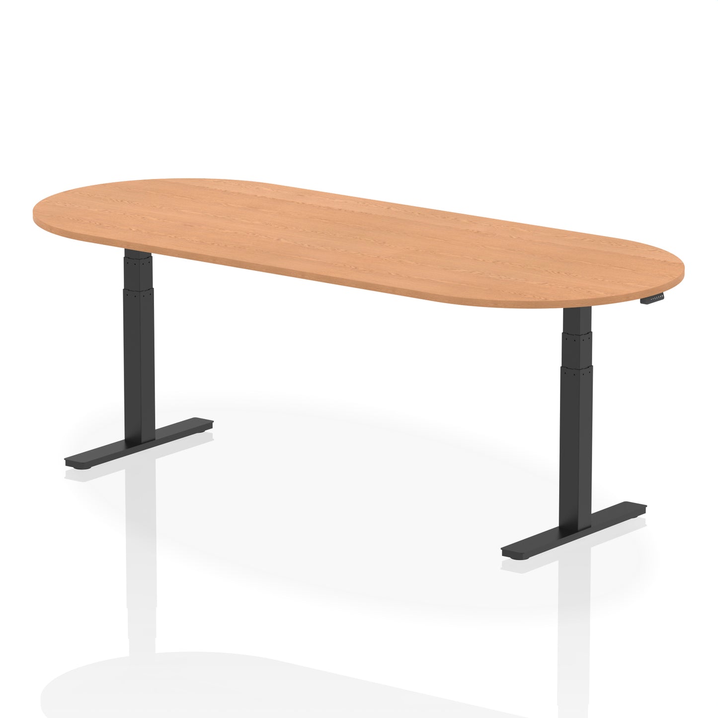 Impulse Height Adjustable Boardroom Table Oak 2400 Black - Industrious Decor