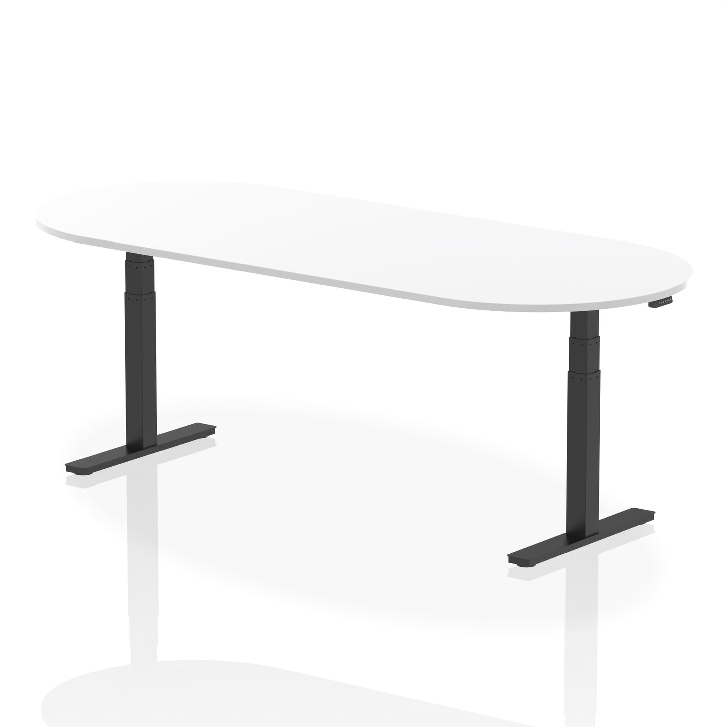 Impulse Height Adjustable Boardroom Table White 2400 Black - Industrious Decor