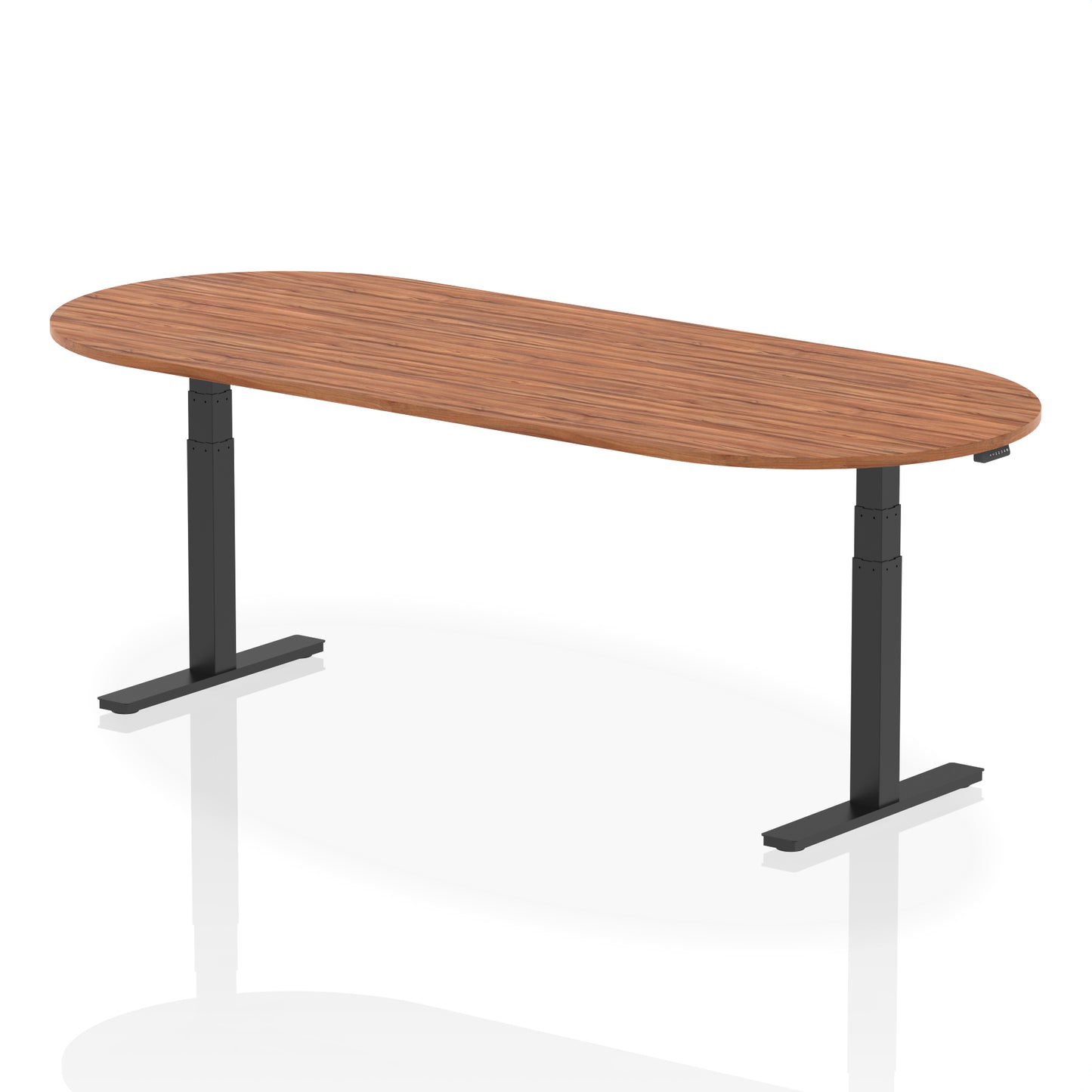 Impulse Height Adjustable Boardroom Table Walnut 2400 Black - Industrious Decor