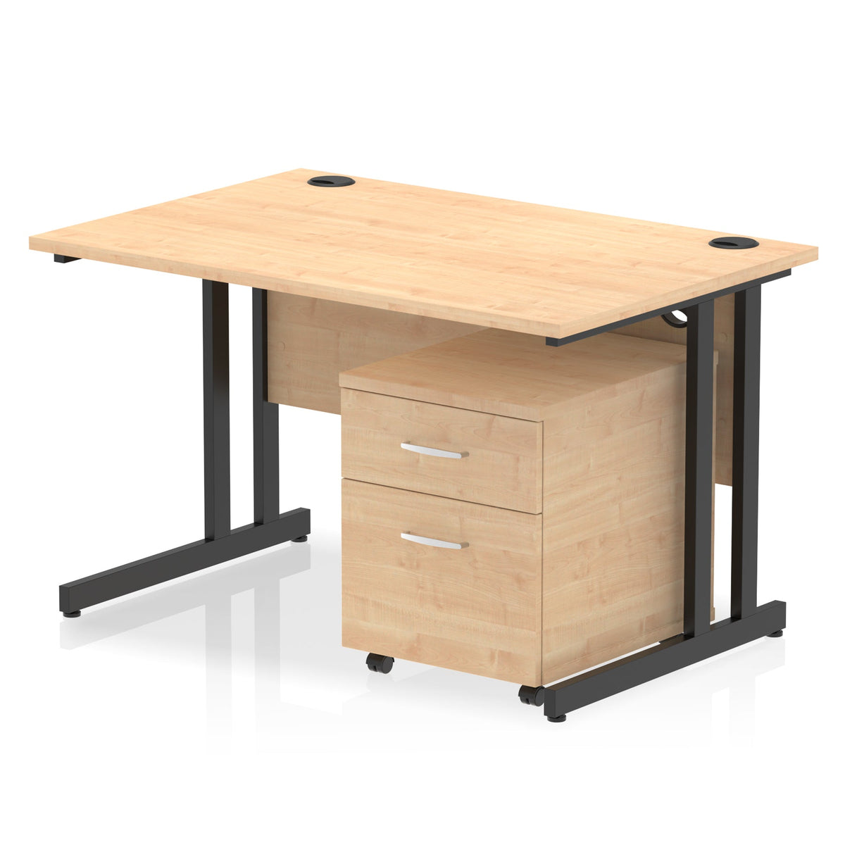 ID Workplace Cantilever Desk with Mobile Pedestal - Industrious Decor