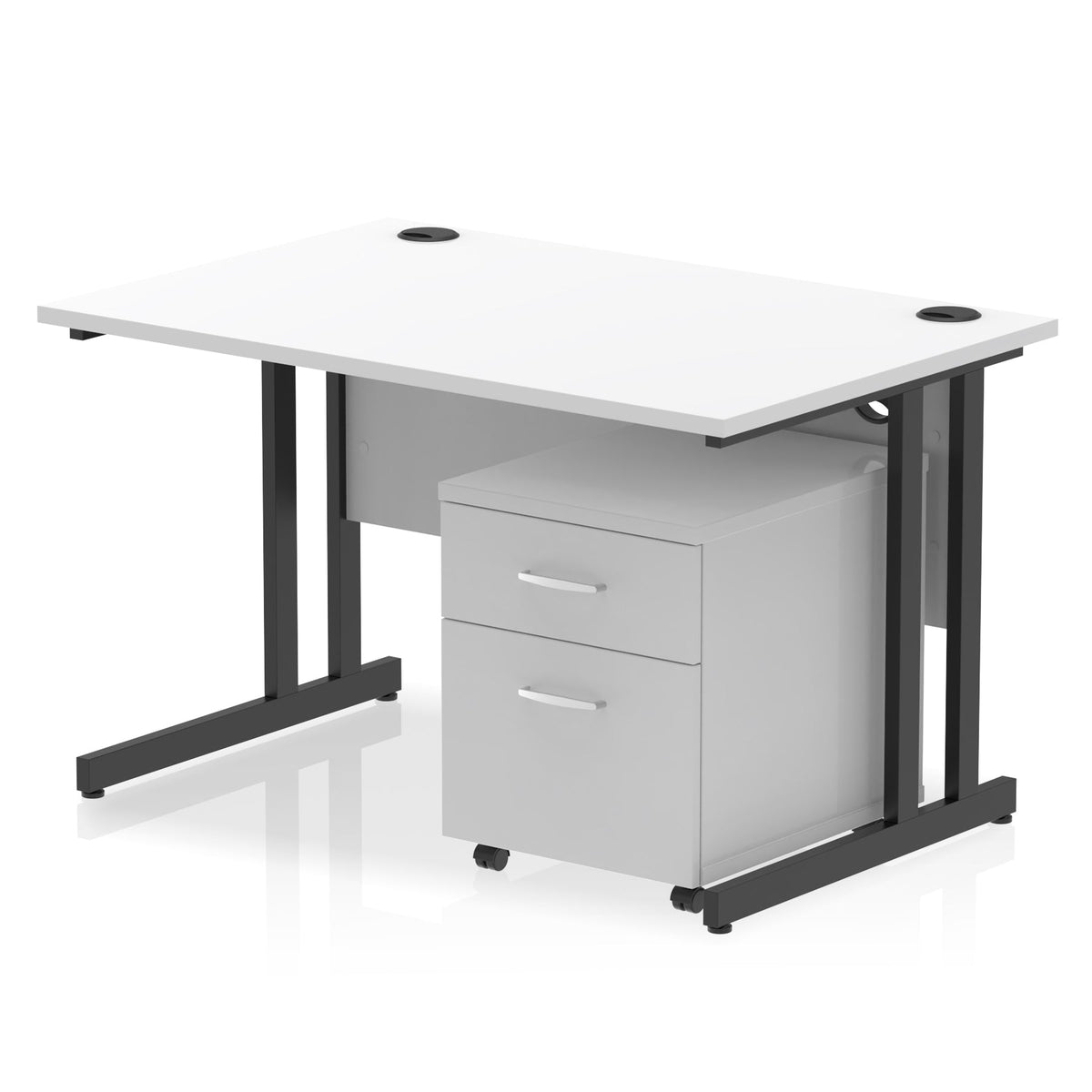 ID Workplace Cantilever Desk with Mobile Pedestal - Industrious Decor