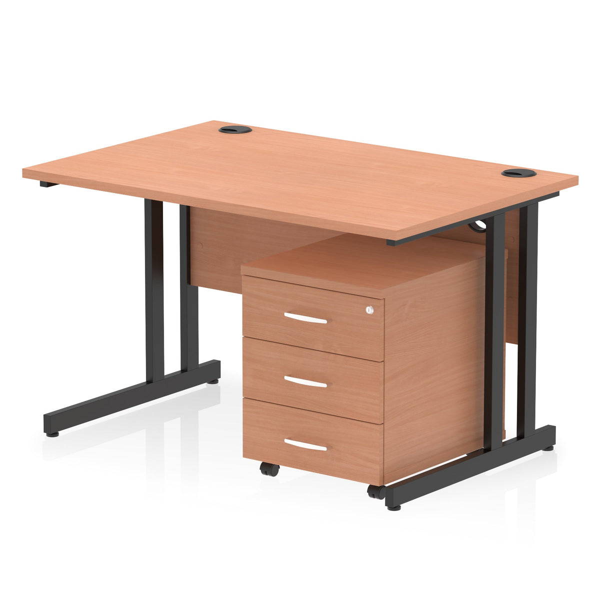 ID Workplace Cantilever Desk with Mobile Pedestal - Industrious Decor