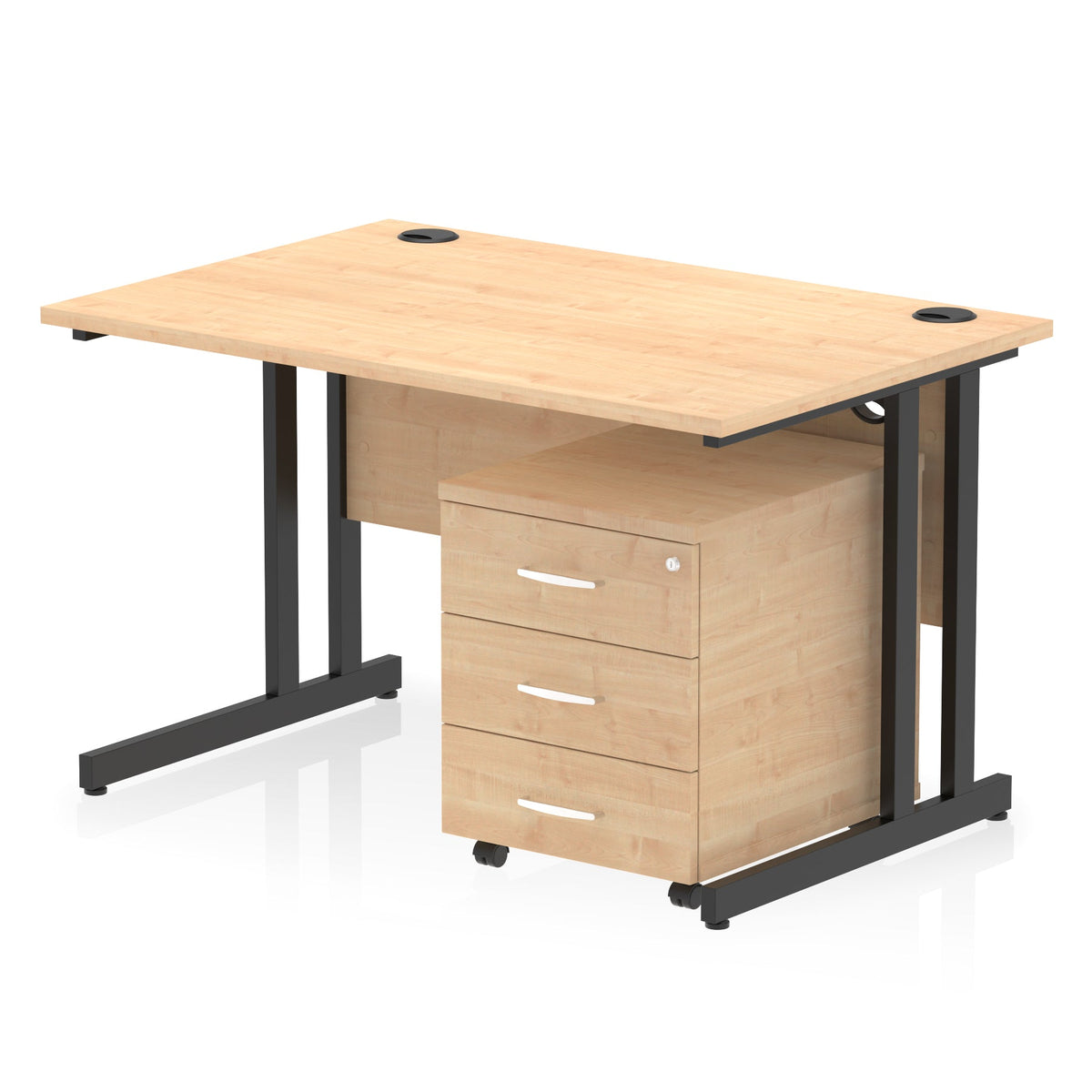 ID Workplace Cantilever Desk with Mobile Pedestal - Industrious Decor