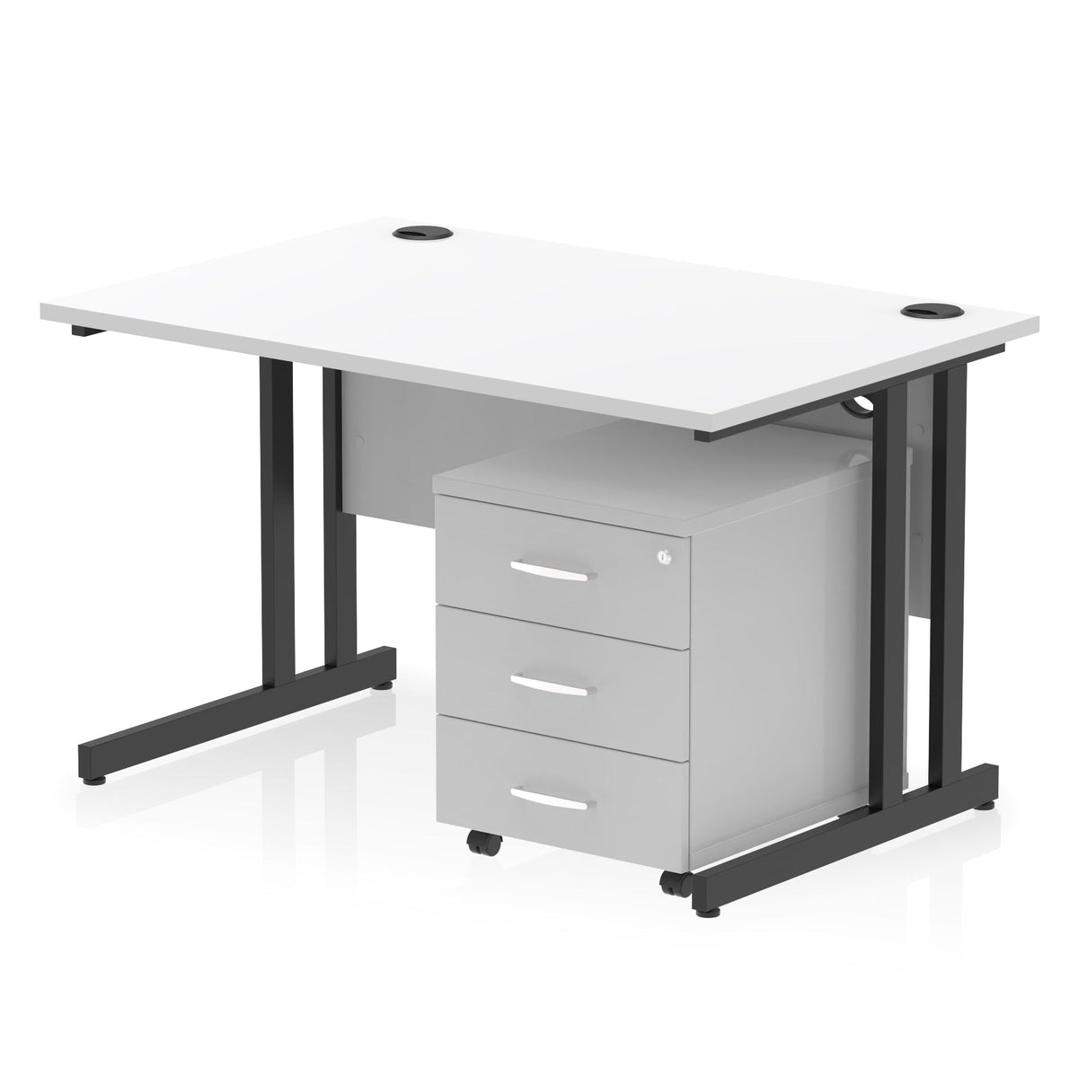 ID Workplace Cantilever Desk with Mobile Pedestal - Industrious Decor