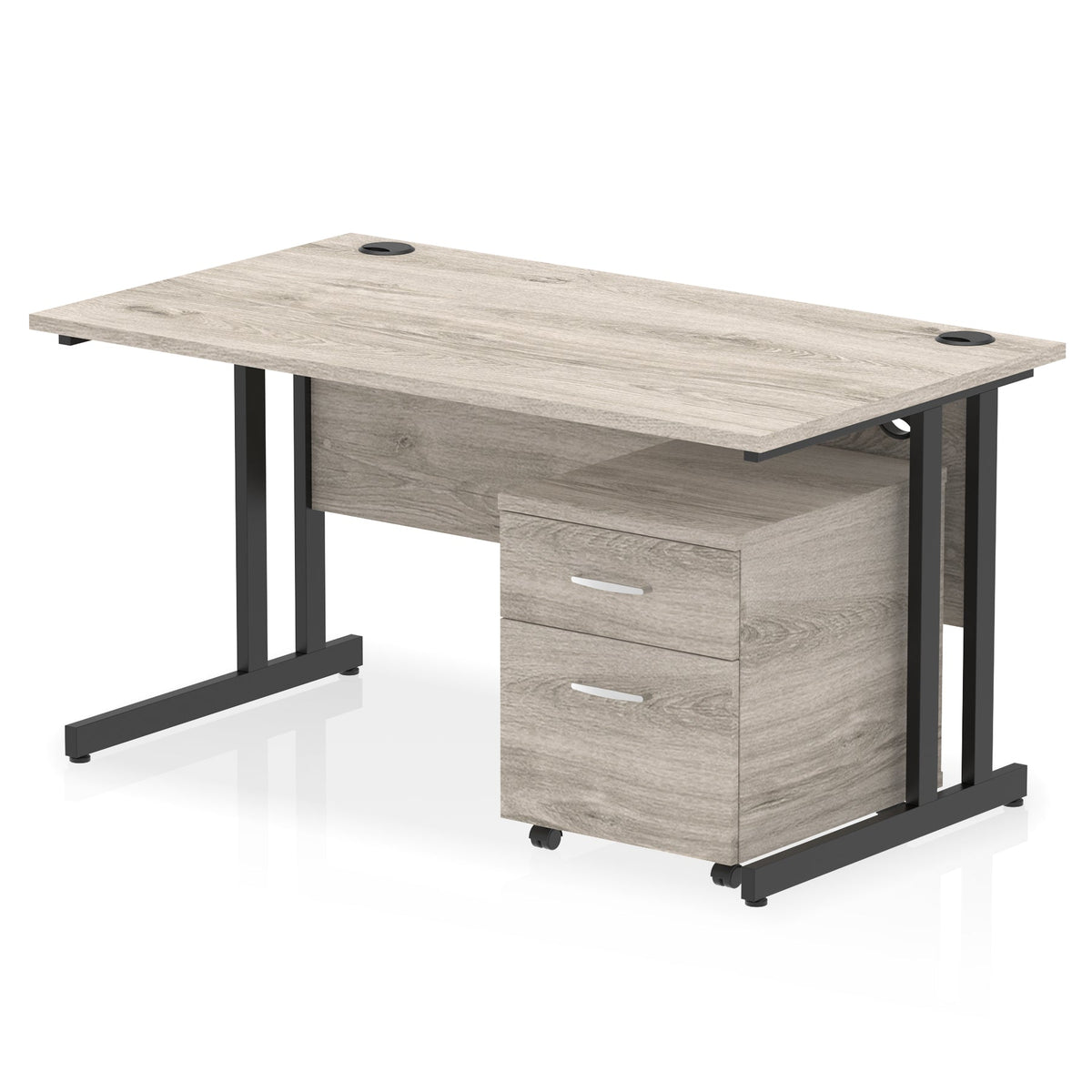 ID Workplace Cantilever Desk with Mobile Pedestal - Industrious Decor