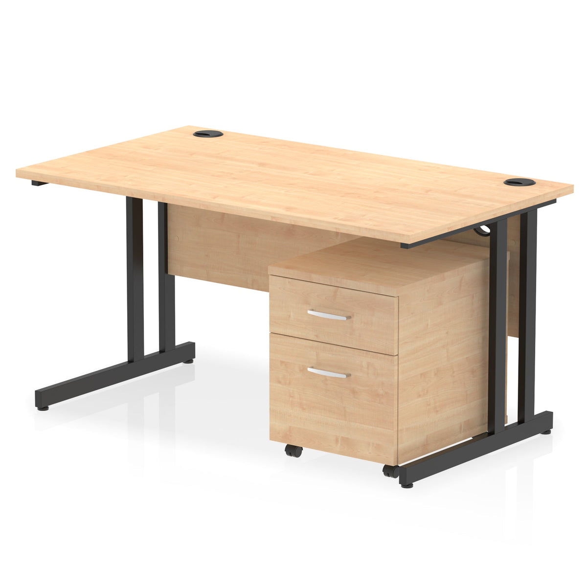 ID Workplace Cantilever Desk with Mobile Pedestal - Industrious Decor