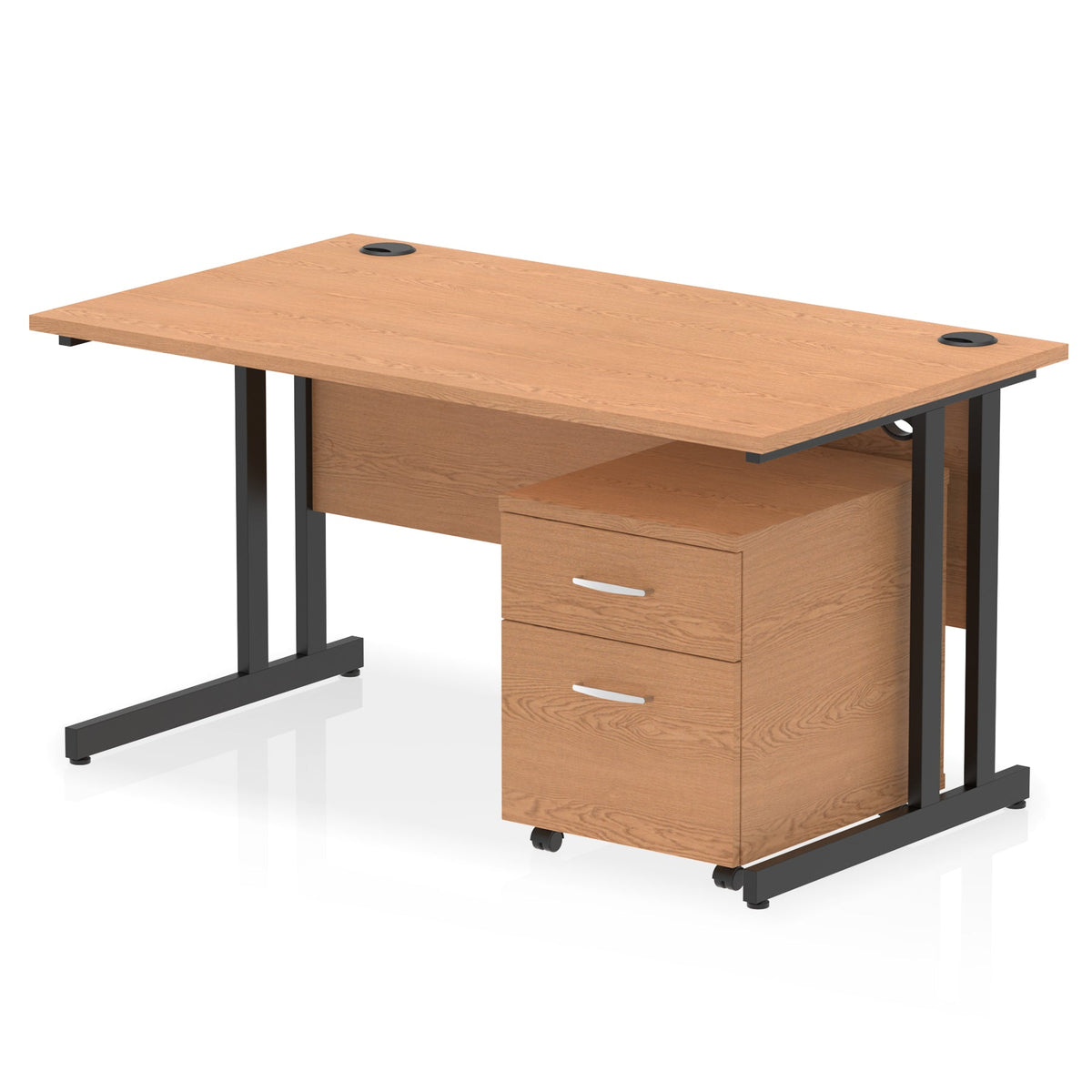 ID Workplace Cantilever Desk with Mobile Pedestal - Industrious Decor