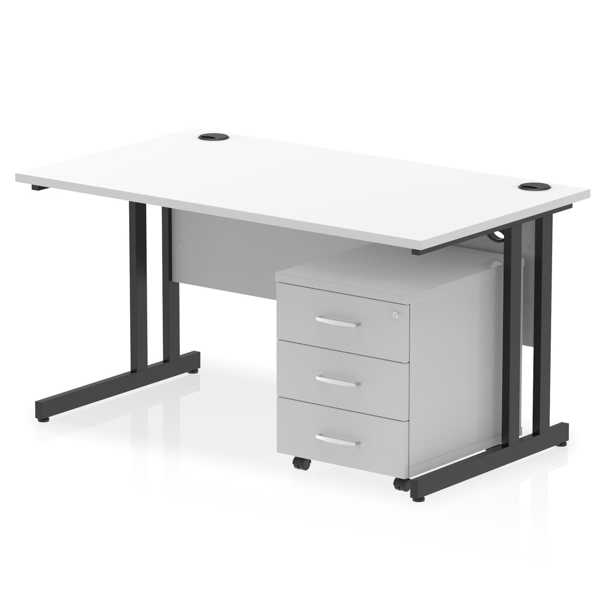 ID Workplace Cantilever Desk with Mobile Pedestal - Industrious Decor