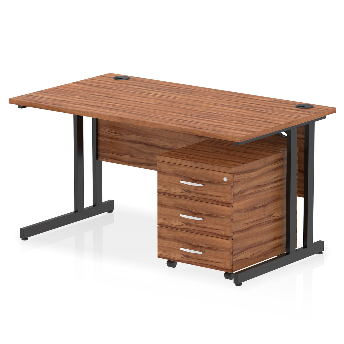ID Workplace Cantilever Desk with Mobile Pedestal - Industrious Decor