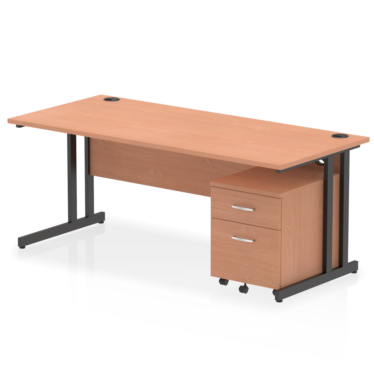 ID Workplace Cantilever Desk with Mobile Pedestal - Industrious Decor