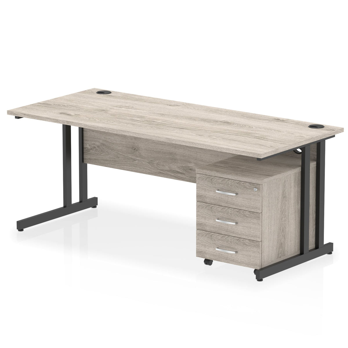 ID Workplace Cantilever Desk with Mobile Pedestal - Industrious Decor