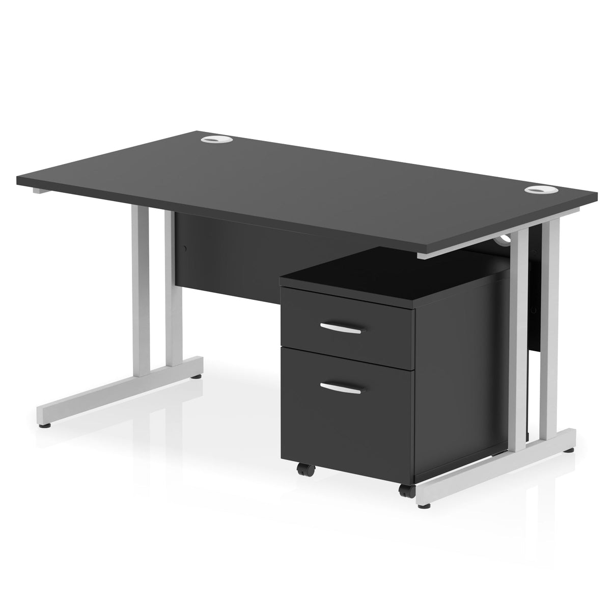 ID Workplace Cantilever Desk with Mobile Pedestal - Industrious Decor