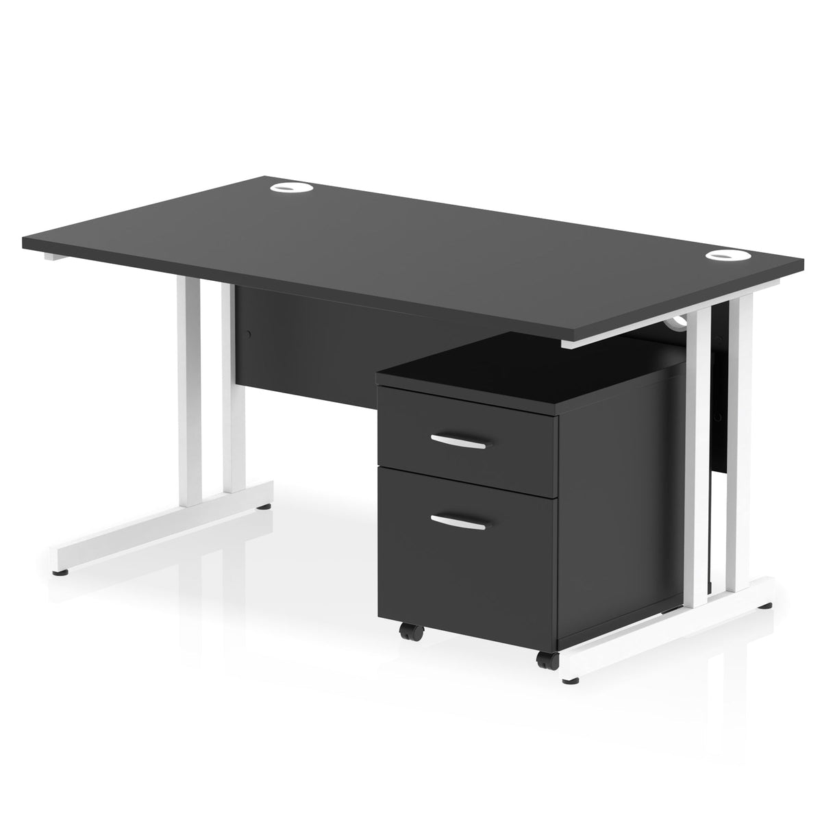 ID Workplace Cantilever Desk with Mobile Pedestal - Industrious Decor