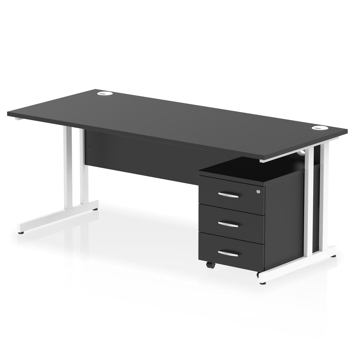 ID Workplace Cantilever Desk with Mobile Pedestal - Industrious Decor