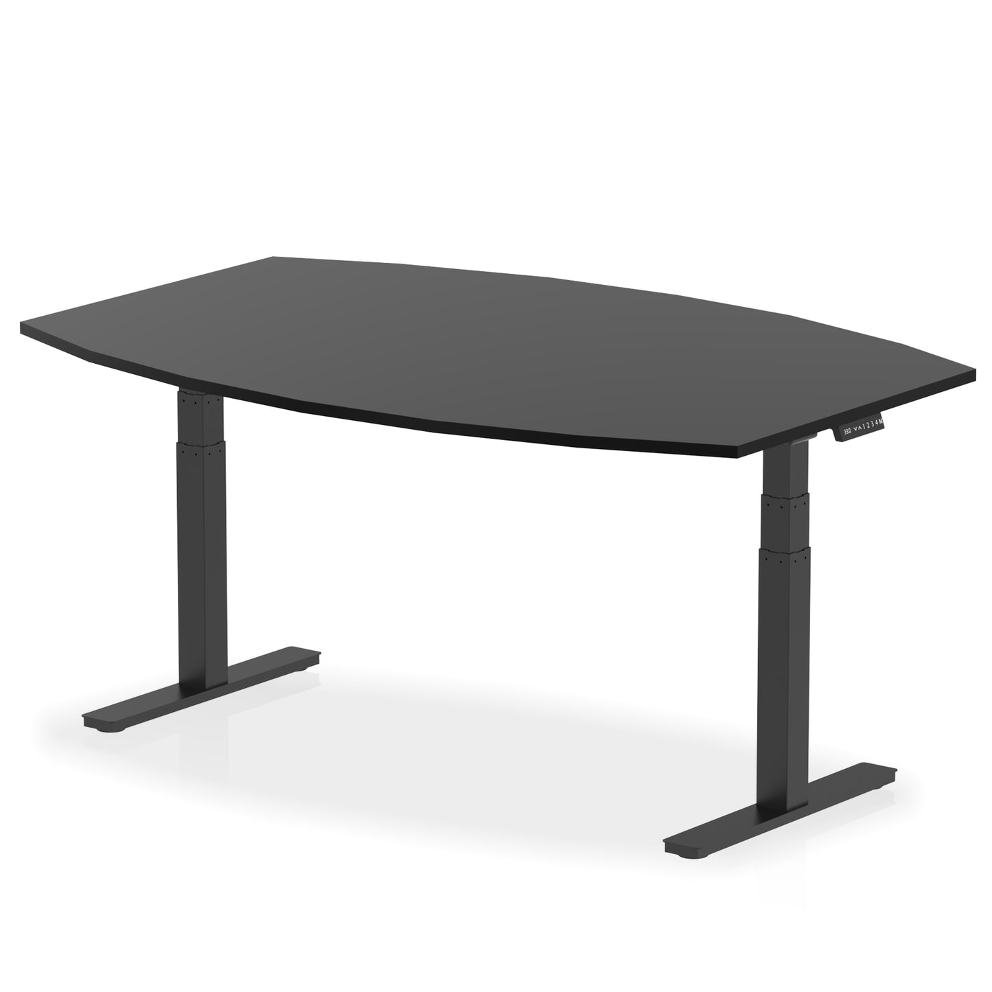 High Gloss Writable Boardroom Table Height Adjustable Black 1800 Black - Industrious Decor