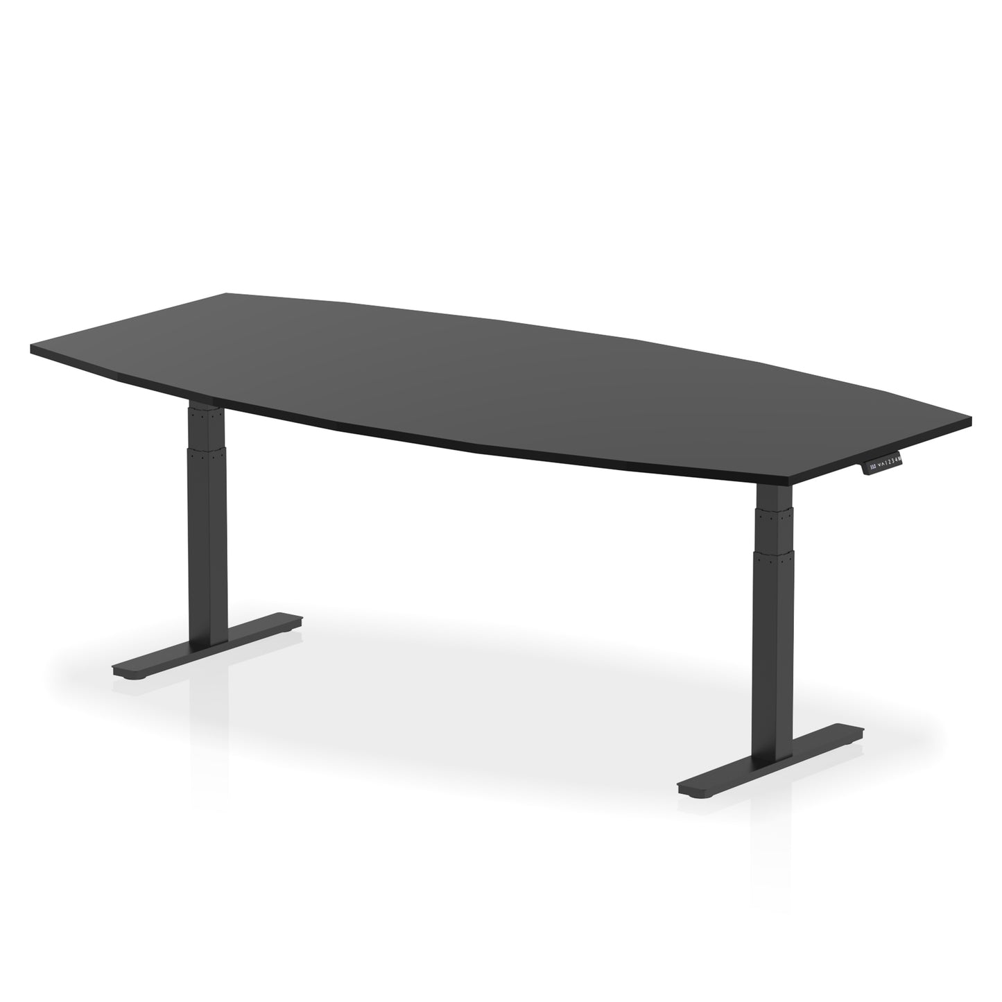 High Gloss Writable Boardroom Table Height Adjustable Black 2400 Black - Industrious Decor