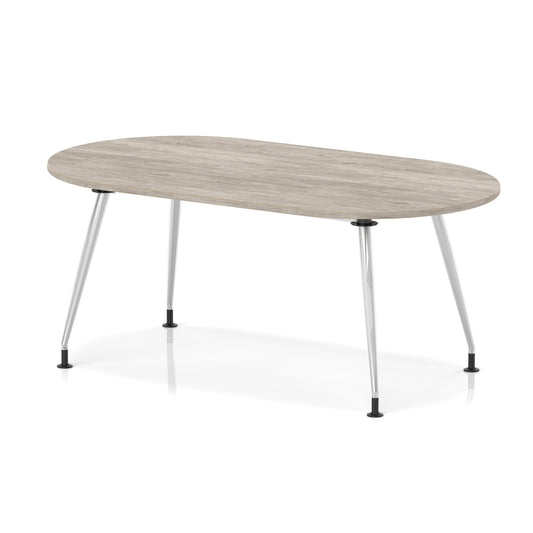 Pinnacle Rectangular Boardroom Table with Silver Frame Grey Oak 1800 - Industrious Decor