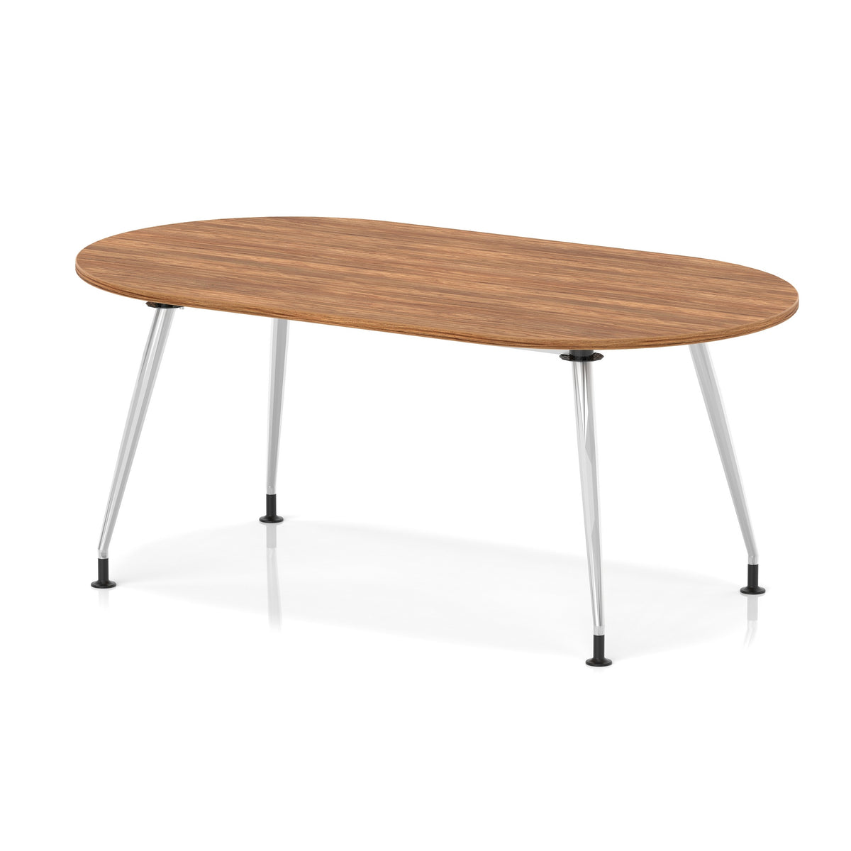 Pinnacle Rectangular Boardroom Table with Silver Frame Walnut 1800 - Industrious Decor