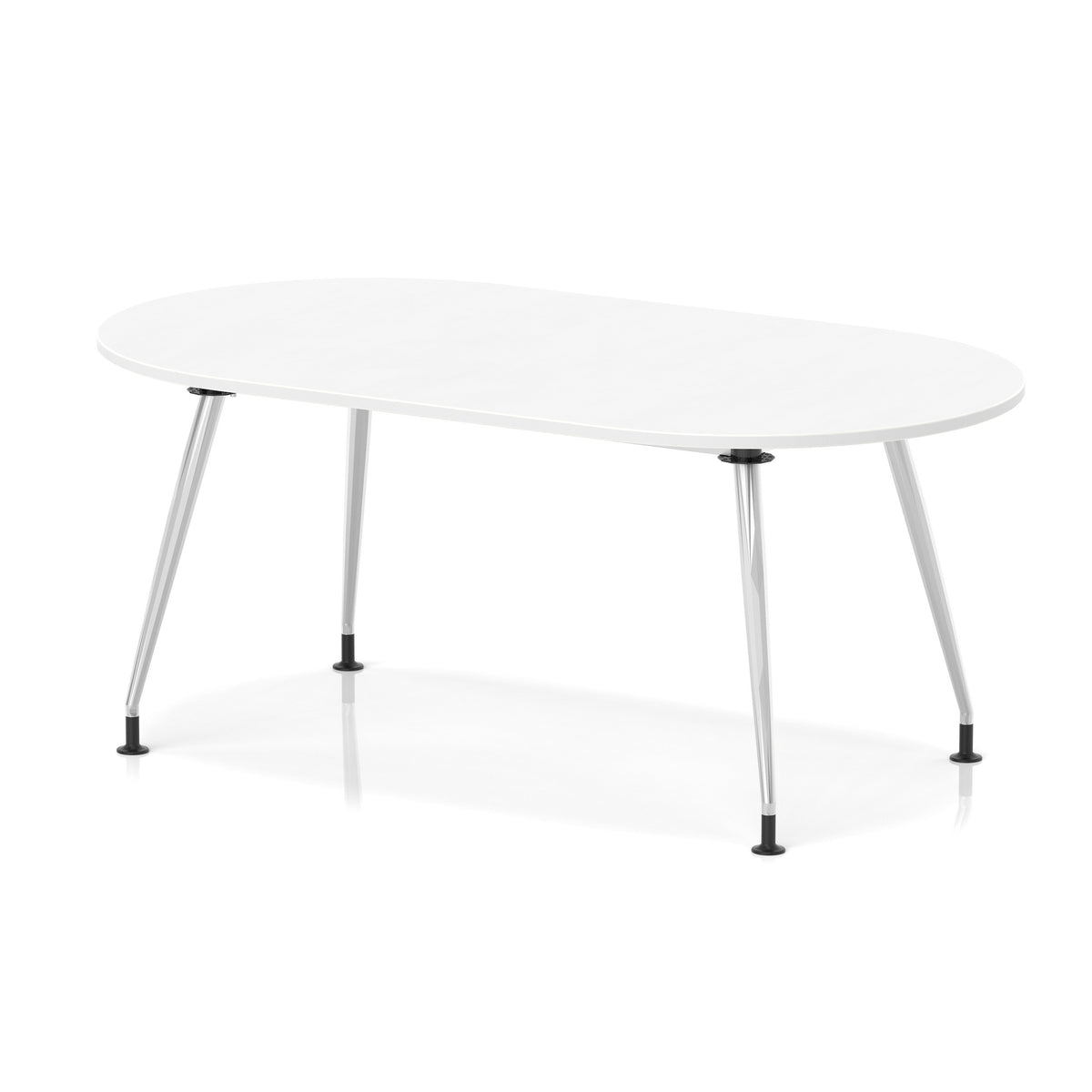 Pinnacle Rectangular Boardroom Table with Silver Frame White 1800 - Industrious Decor