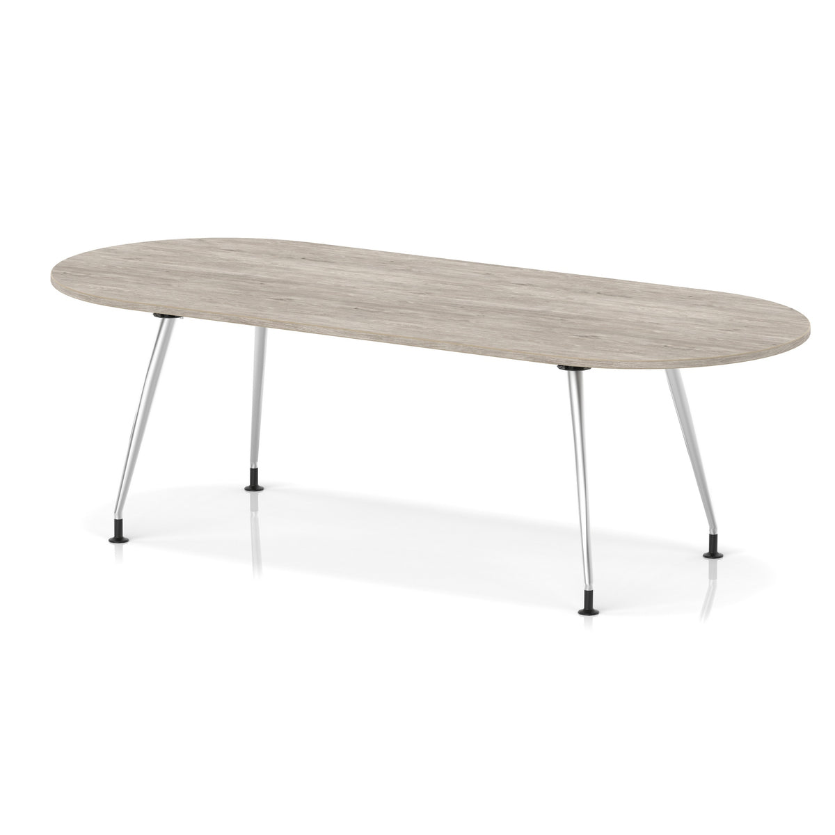 Pinnacle Rectangular Boardroom Table with Silver Frame Grey Oak 2400 - Industrious Decor