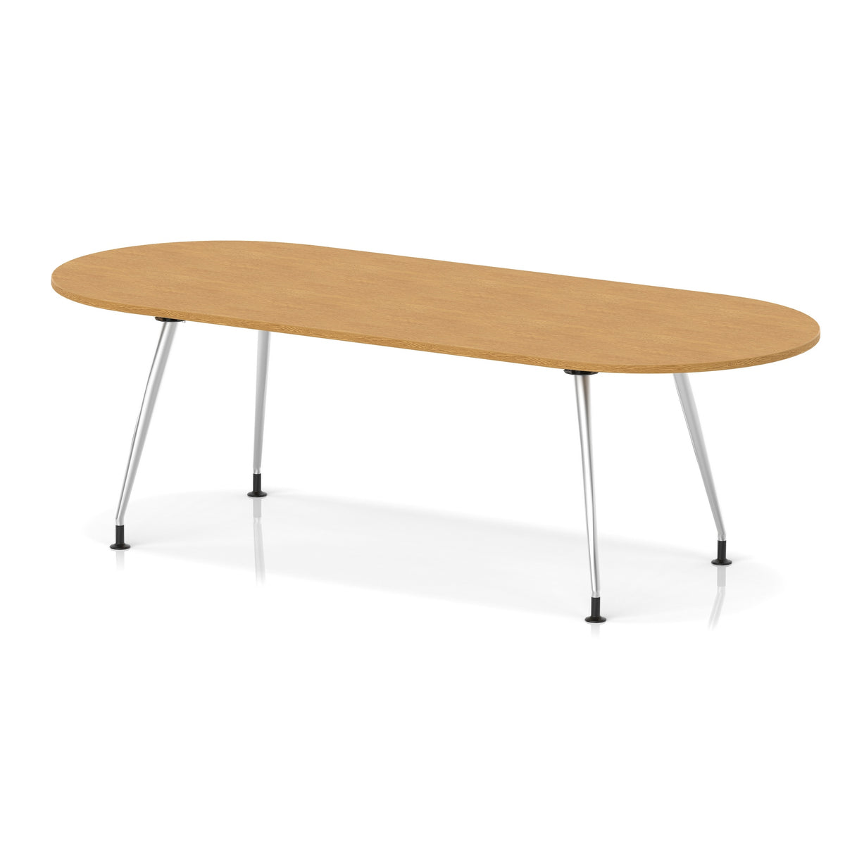 Pinnacle Rectangular Boardroom Table with Silver Frame Oak 2400 - Industrious Decor