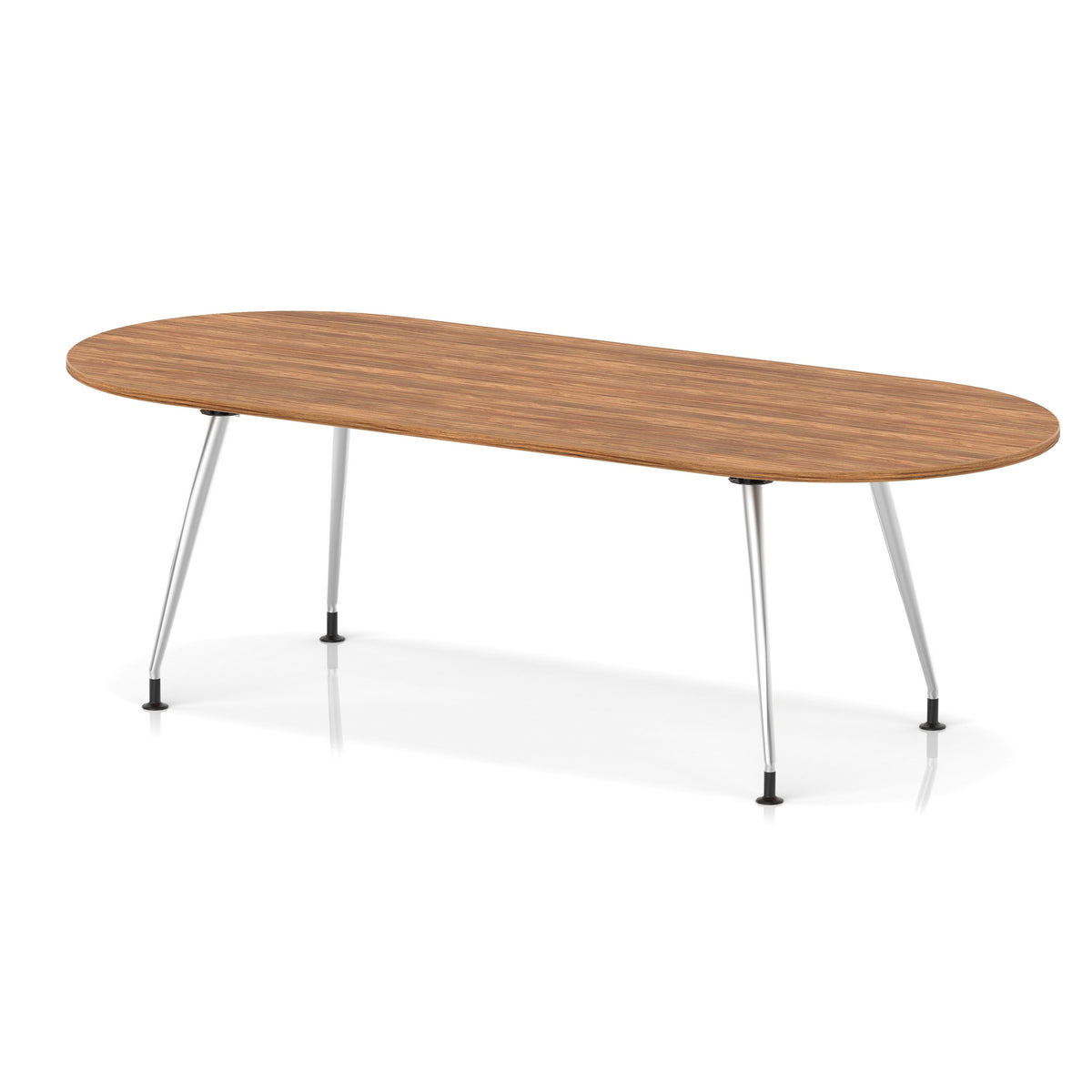 Pinnacle Rectangular Boardroom Table with Silver Frame Walnut 2400 - Industrious Decor