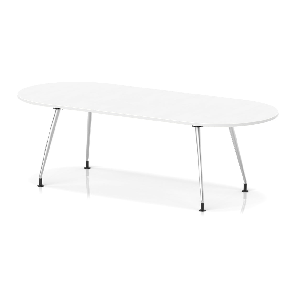 Pinnacle Rectangular Boardroom Table with Silver Frame White 2400 - Industrious Decor
