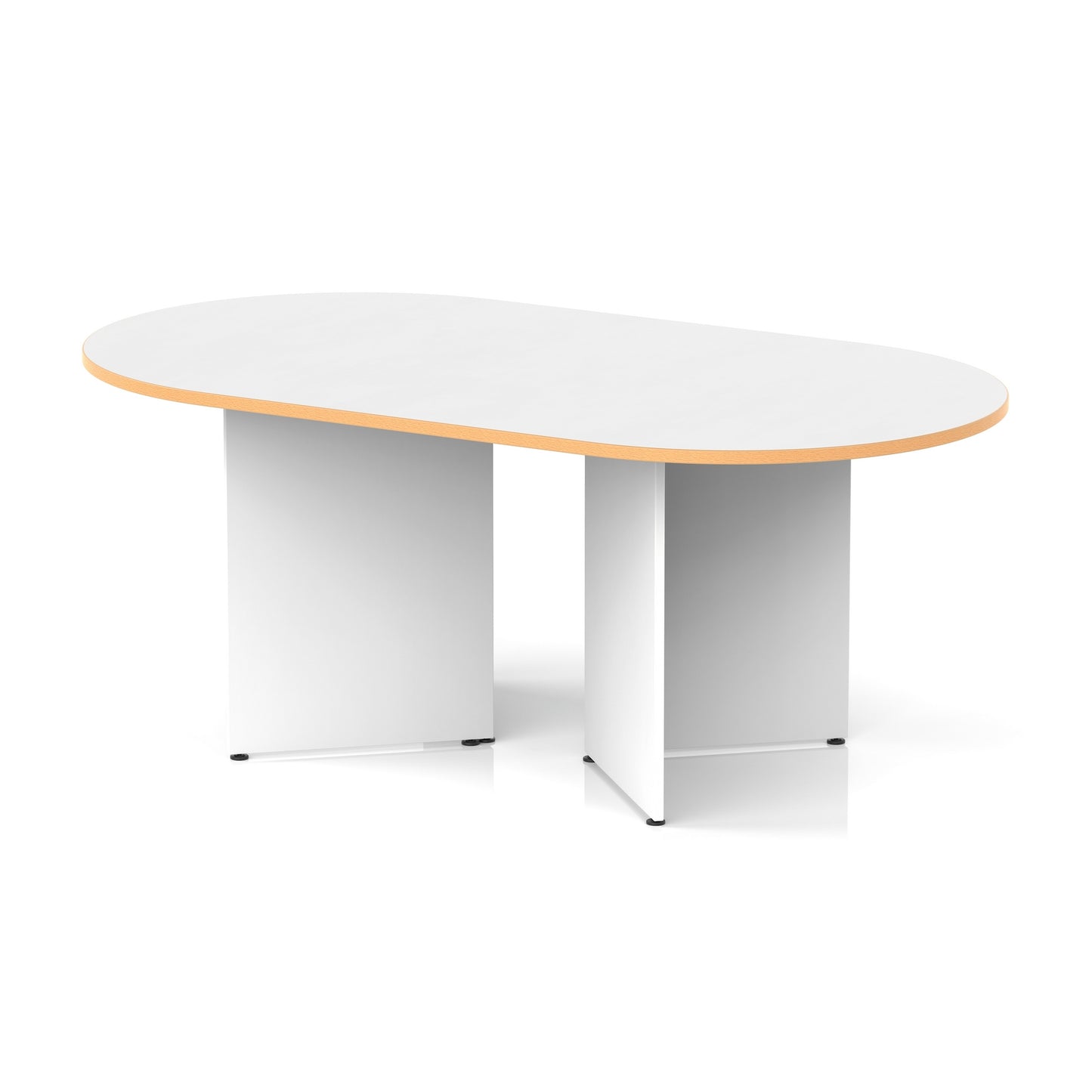 Impulse Arrowhead Leg Boardroom Table White & Natural Wood 1800 - Industrious Decor