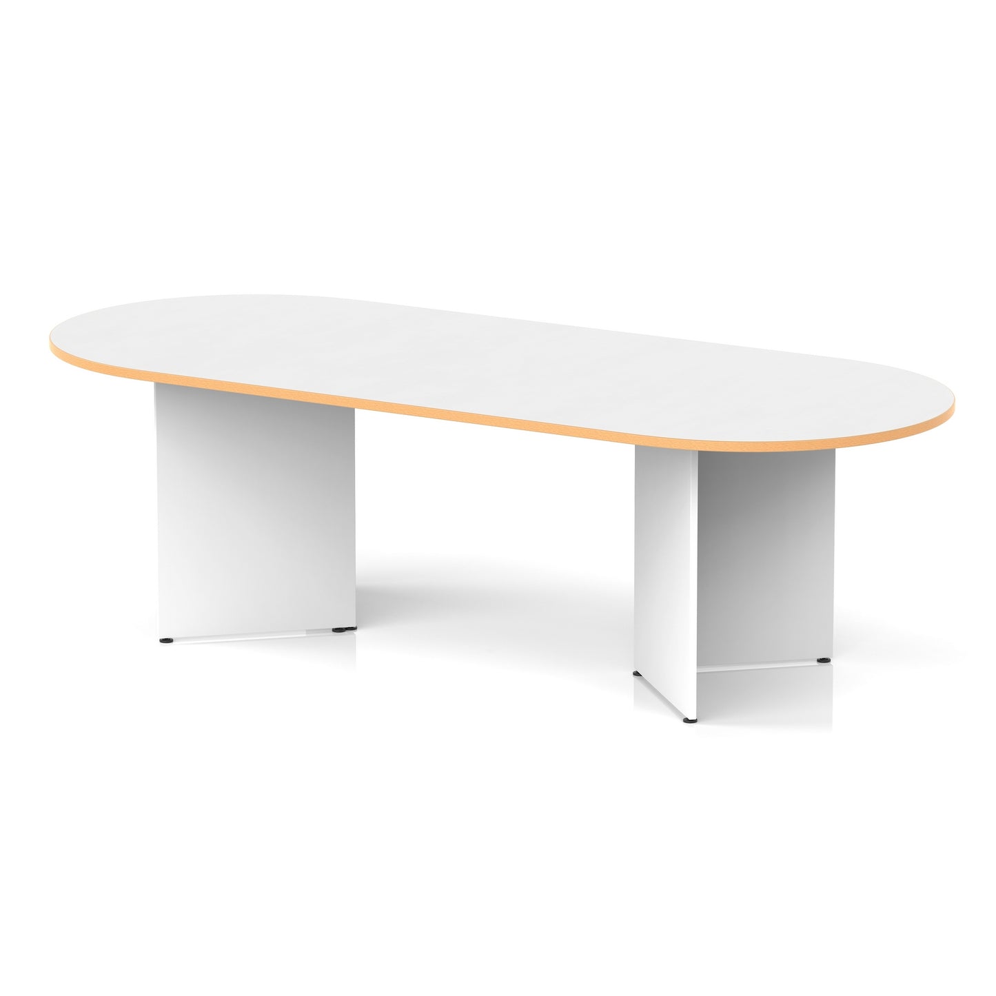 Impulse Arrowhead Leg Boardroom Table White & Natural Wood 2400 - Industrious Decor