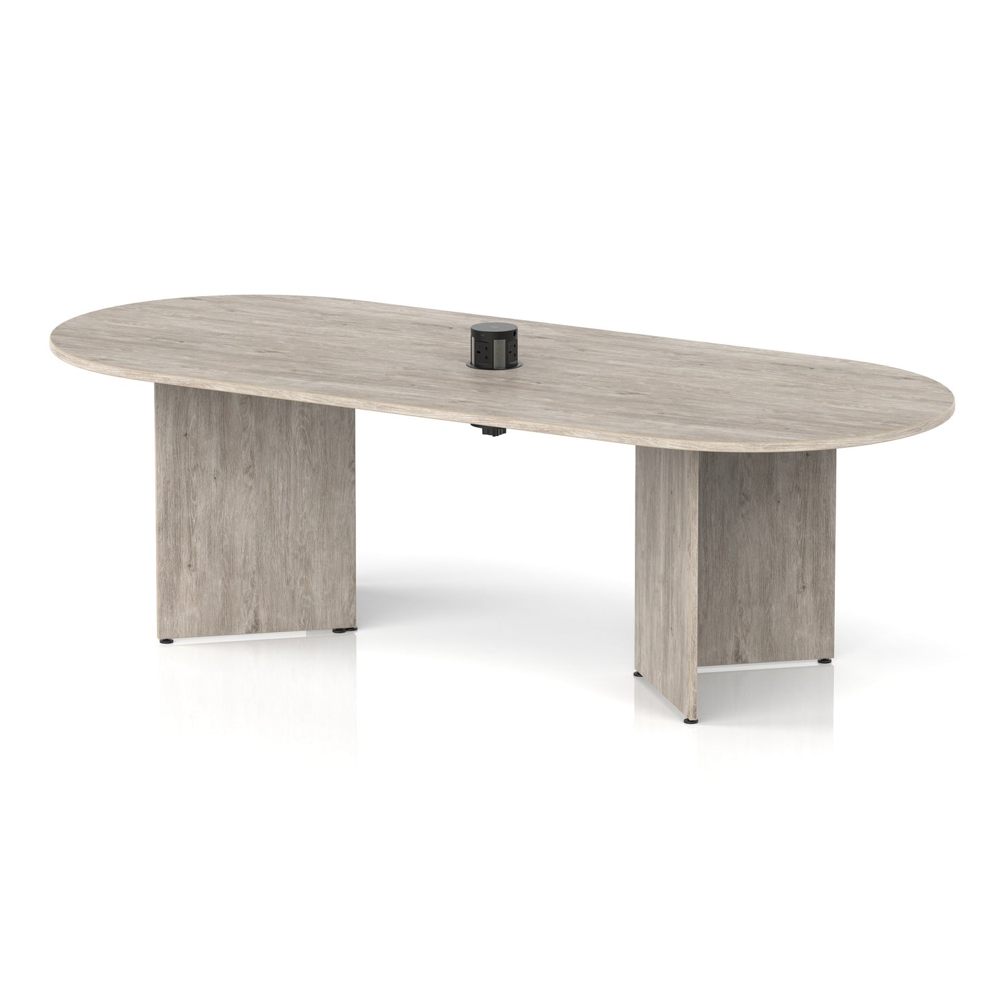 Impulse Volta Boardroom Table With Pop-up Power Module Arrowhead Leg Grey 2400mm Black - Industrious Decor