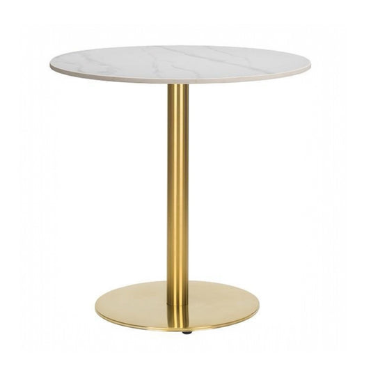 Calacatta Round Ceramic Table - Industrious Decor