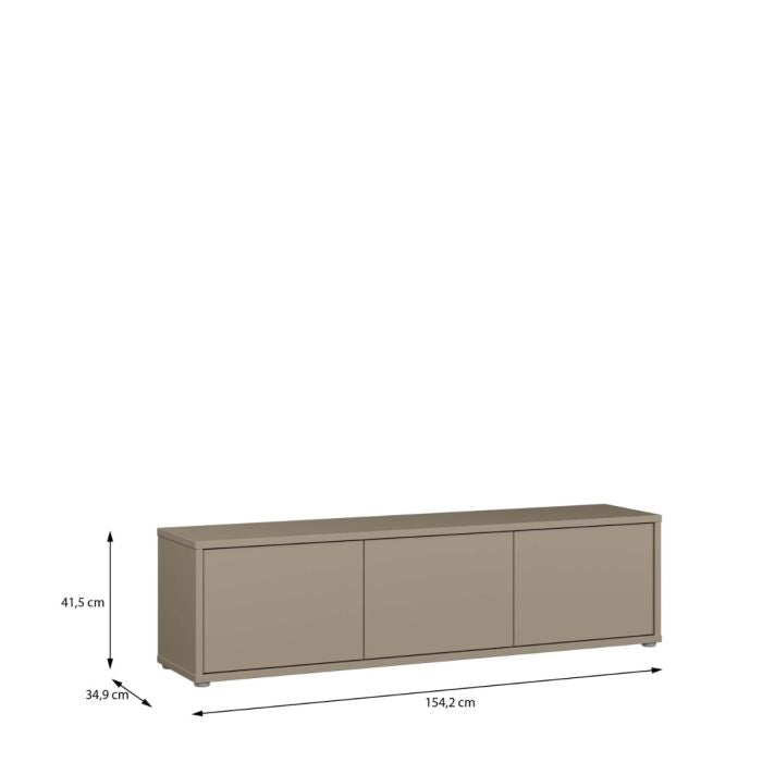 Bloc Wide TV Cabinet in Taupe - Industrious Decor